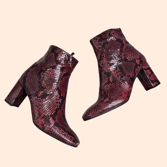 Barneys New York Snakeskin Ankle Boots - Picture 1 of 11